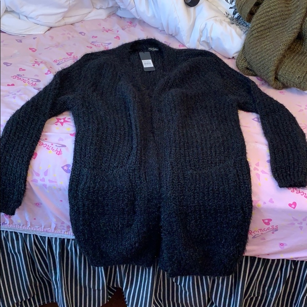 Black long cardigan!